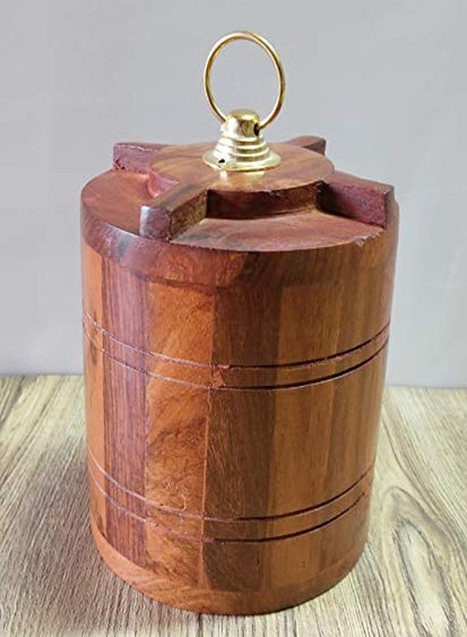 Mirakii Hand Crafted Water Tank Shaped Wooden Money Box with Lock Piggy Bank Coin Box Children Gifts - Image 3